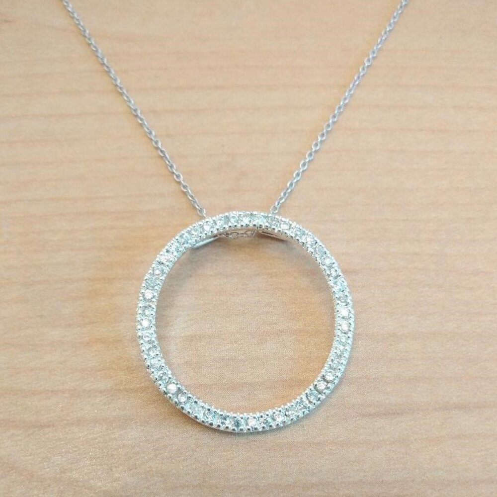 Sterling Silver Chain with Sterling & Rhinestone Pendant Necklace